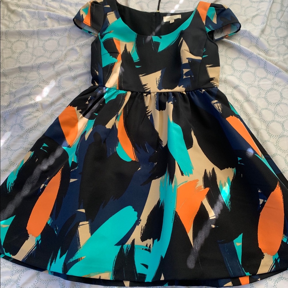 Abstract art dress with pockets